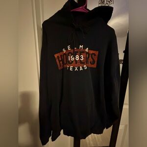 Vintage Y2K Hooters 1983 Selma Texas Navy Blue Pullover Hoodie 2XL